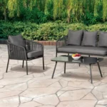 Myesha Dark Gray Metal Patio Set By Furniture of America - Image 2