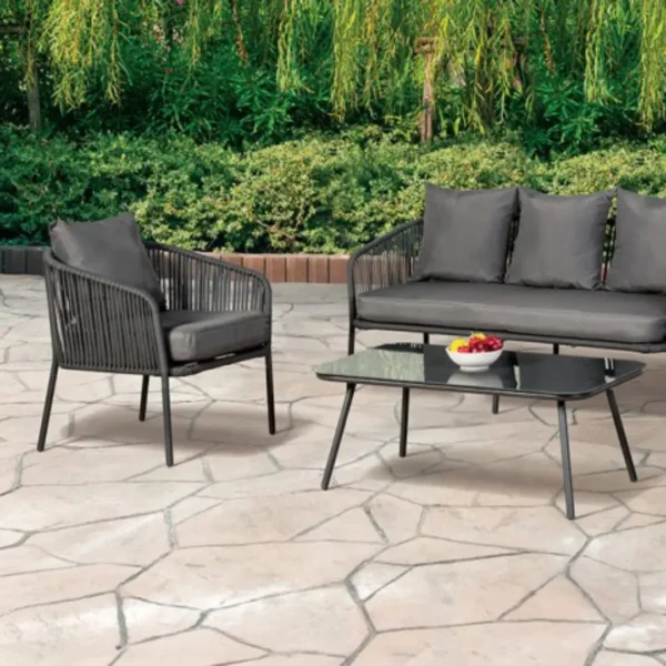 Myesha Dark Gray Metal Patio Set By Furniture of America - Image 2