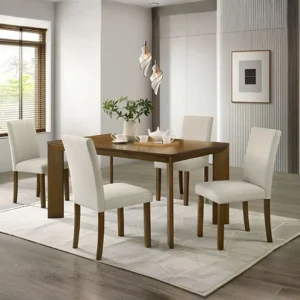 Paolino 5 Pc Brown Dining Table Set by Furniture Of America