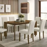 Paolino 7 Pc Brown Dining Table Set by Furniture Of America