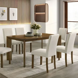 Paolino 7 Pc Brown Dining Table Set by Furniture Of America