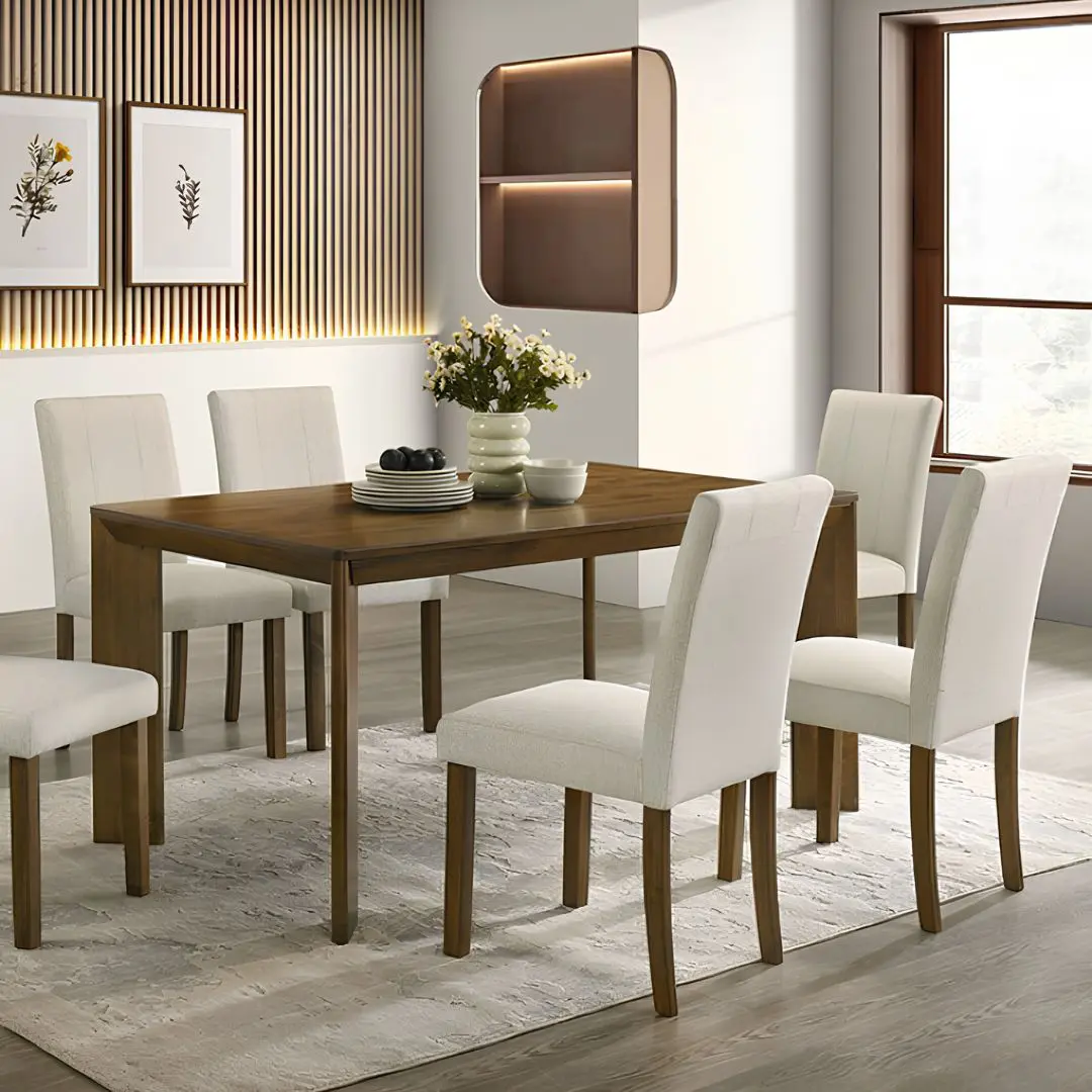 Paolino 7 Pc Brown Dining Table Set by Furniture Of America | U-Trade Furniture Paolino 7 Pc Brown Dining Table Set by Furniture Of America - Image 1