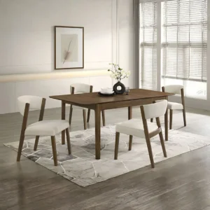Raissa 5 Pc Walnut Dining Sets by Furniture Of America
