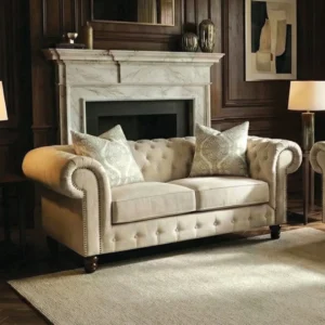 Ammirati Beige Tufted Loveseat by Furniture of America