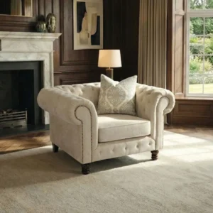 Ammirati Beige Tufted Armchair by Furniture of America
