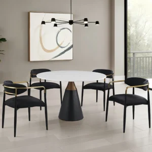 Hobro Black Dining Table Set for 4 by Furniture of America