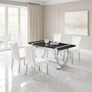 Horley 5 Pc Silver Dining Table Set by Furniture of America