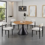 Athan 5 Pc Black Contemporary Dining Room Sets by Furniture of America