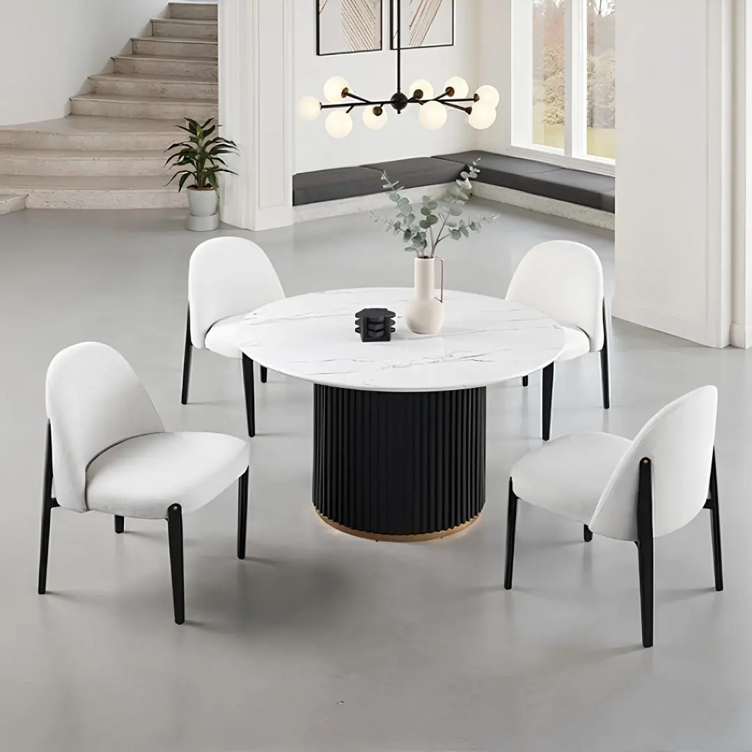 Borden 5 Pc Contemporary Dining Room Sets White by Furniture of America | U-Trade Furniture Borden 5 Pc Contemporary Dining Room Sets White by Furniture of America - Image 1