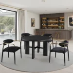 Gaetani 5 Pc Black Round Table Dining Set by Furniture of America