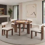 Gaetani Round Dining Table Set for 4 with Chairs by Furniture of America