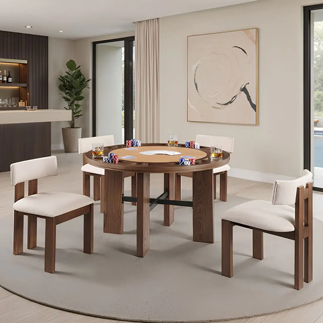 Gaetani Round Dining Table Set for 4 with Chairs by Furniture of America | U-Trade Furniture Gaetani Round Dining Table Set for 4 with Chairs by Furniture of America - Image 1