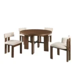 Gaetani Round Dining Table Set for 4 with Chairs by Furniture of America - Image 2