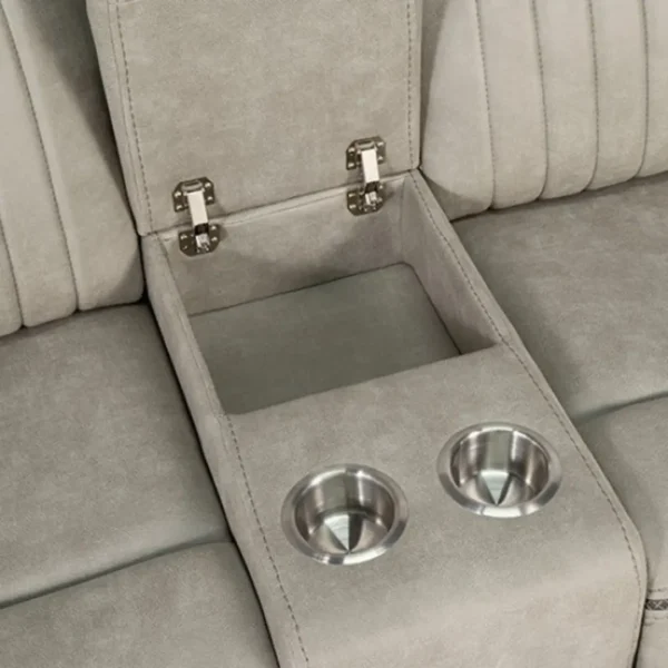 Arturus Power Loveseat Recliner with Console by Furniture of America - Image 2