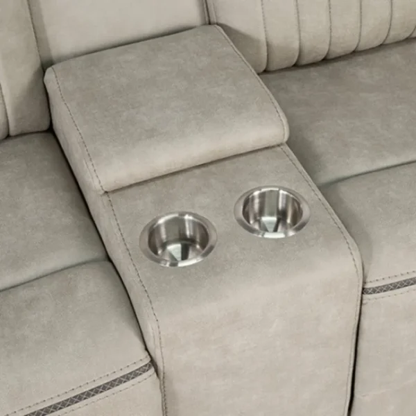 Arturus Power Loveseat Recliner with Console by Furniture of America - Image 4