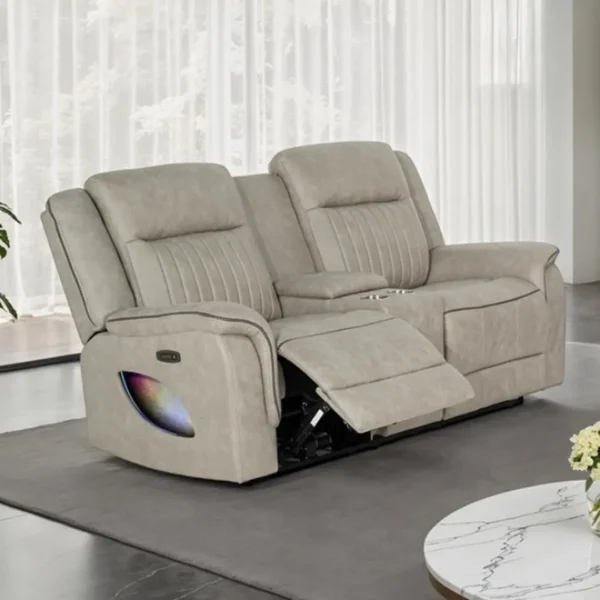 Arturus Power Loveseat Recliner with Console by Furniture of America - Image 6