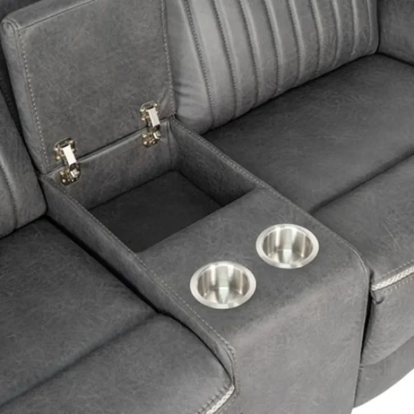 Arturus Power Loveseat Recliner with Console by Furniture of America - Image 8