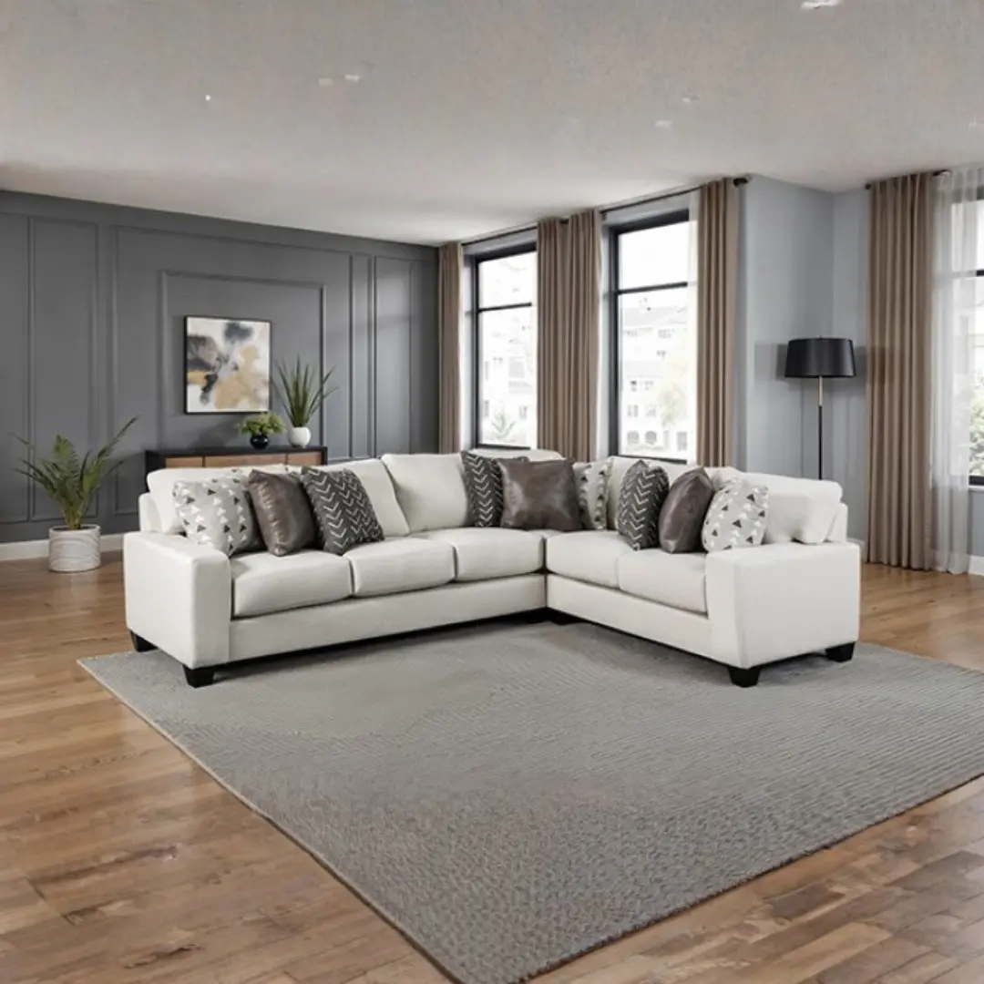 Millburn White Sectional Sofa by Furniture of America | U-Trade Furniture Millburn White Sectional Sofa by Furniture of America - Image 1