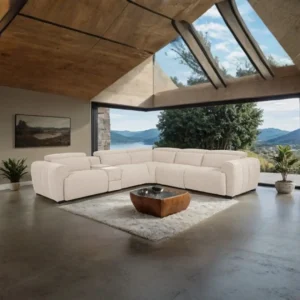 Thaddea White Power Reclining Sectional Sofa by Furniture of America
