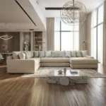 Portslade Beige Oversized Sectional Sofa by Furniture of America