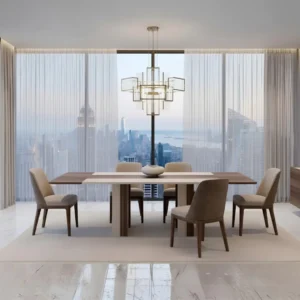 Futura Walnut Extendable Dining Table Set By ESF Furniture