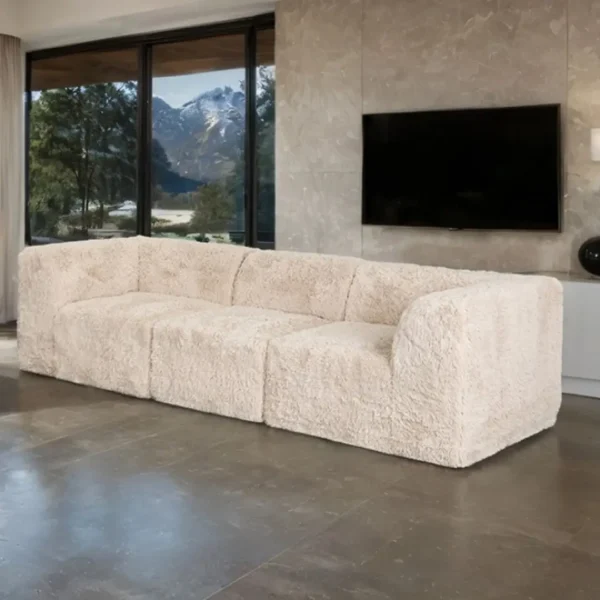 Nappi Contemporary Faux Fur Sofa by Furniture of America - Image 2