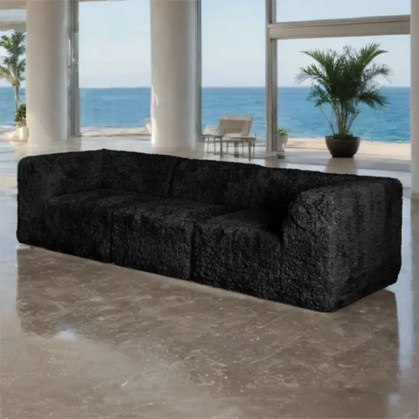 Nappi Contemporary Faux Fur Sofa by Furniture of America - Image 7