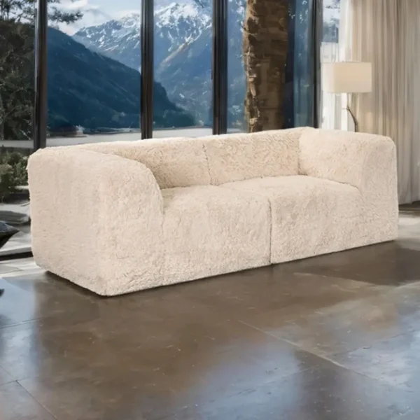 Nappi Contemporary Faux Fur Loveseat by Furniture of America - Image 3