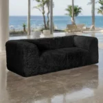 Nappi Contemporary Faux Fur Loveseat by Furniture of America - Image 4