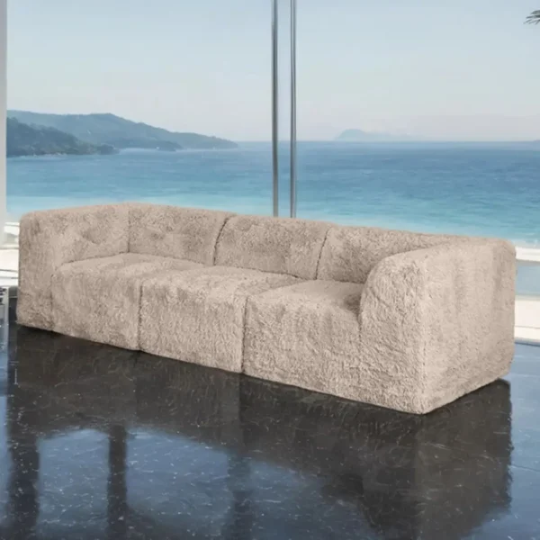 Nappi Contemporary Faux Fur Sofa by Furniture of America - Image 12