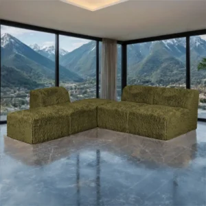 Nappi Contemporary Fur L Sectional Sofa Compressed Foam by Furniture of America