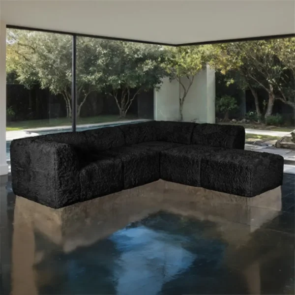 Nappi Faux Fur Sectional Couch by Furniture of America - Image 4