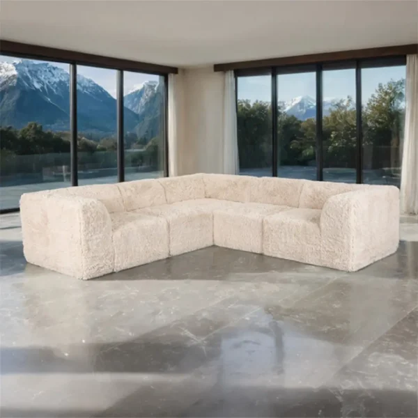Nappi Contemporary L Sectional Sofa Compressed Foam by Furniture of America - Image 2