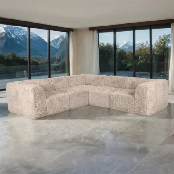 Nappi Contemporary L Sectional Sofa Compressed Foam by Furniture of America - Image 3