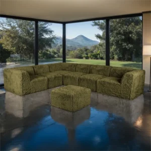 Nappi Fur Large L Sectional with Ottoman by Furniture of America