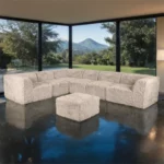 Nappi Fur Large L Sectional with Ottoman by Furniture of America - Image 3