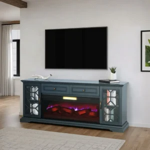 Fidel 74” TV Console with Electric Fireplace by Furniture of America