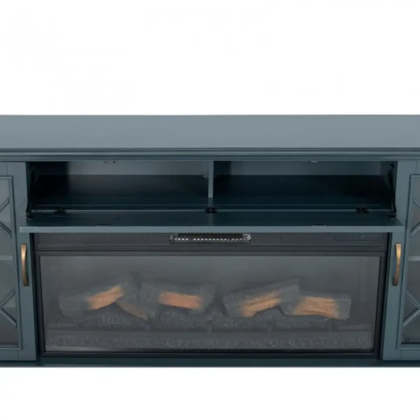 Fidel 74'' TV Console with Electric Fireplace by Furniture of America - Image 2