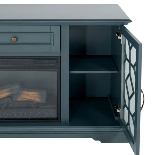 Fidel 74'' TV Console with Electric Fireplace by Furniture of America - Image 4