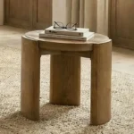 Poltimore Round Walnut End Table by Furniture of America