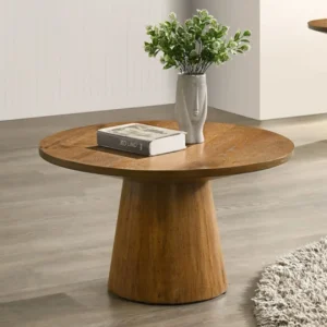 Halewood 29″ Round Natural Wood Coffee Table by Furniture of America