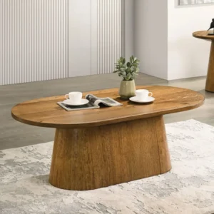 Halewood Wood Oval Coffee Table by Furniture of America