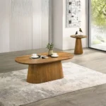Halewood Wood Oval Coffee Table by Furniture of America - Image 4