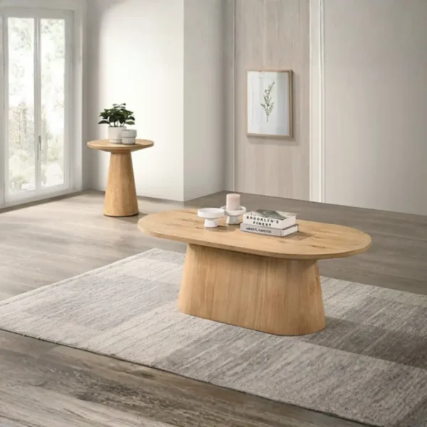 Halewood Wood Oval Coffee Table by Furniture of America - Image 9