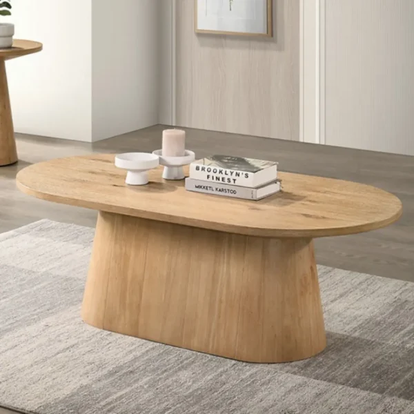 Halewood Wood Oval Coffee Table by Furniture of America - Image 15