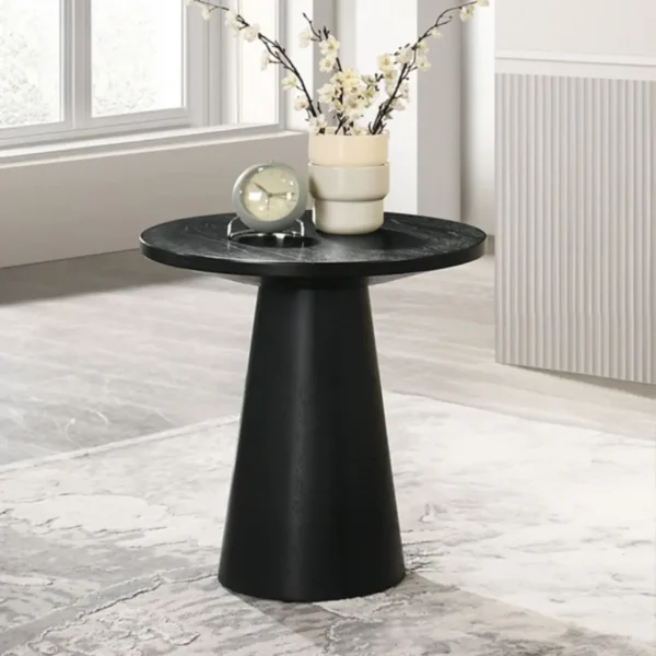 Halewood Round Pedestal End Table by Furniture of America - Image 2