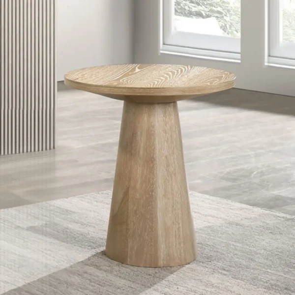 Halewood Round Pedestal End Table by Furniture of America - Image 3