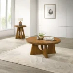 Olgod Round Wooden Coffee Table by Furniture of America - Image 7