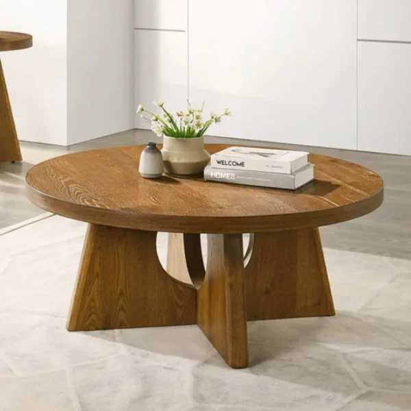 Olgod Round Wooden Coffee Table by Furniture of America - Image 8