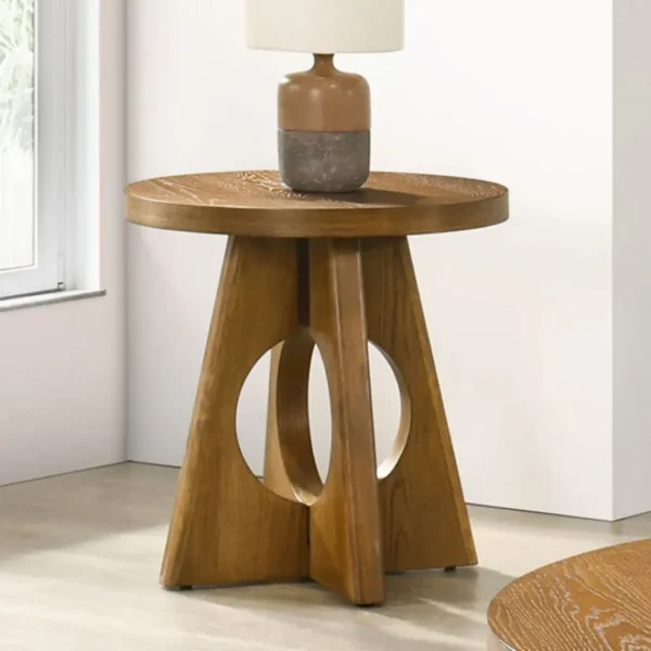 Olgod Round Wooden End Table by Furniture of America - Image 6